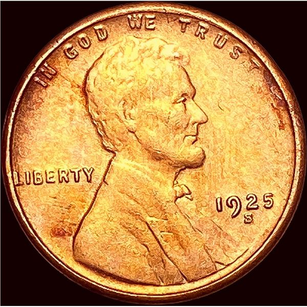 1925-S Lincoln Wheat Cent CLOSELY UNCIRCULATED
