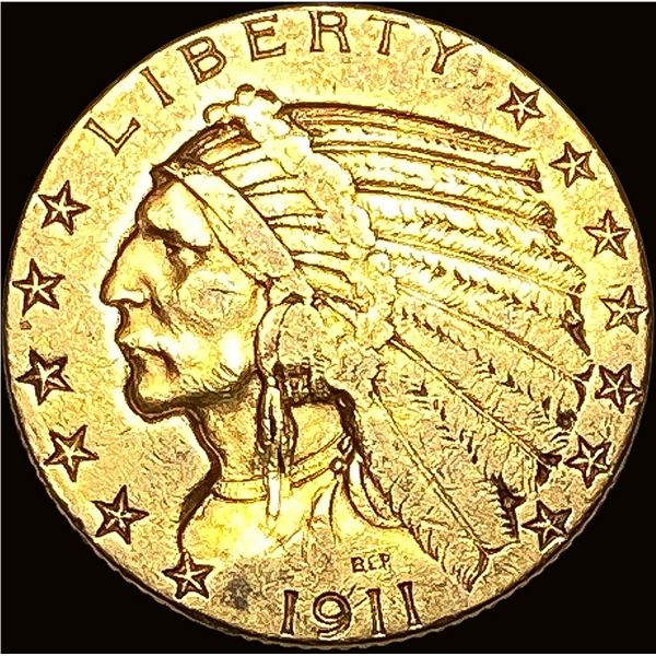 1911-S Indian Head Half Eagle $5 Gold LIGHTLY CIRCULATED