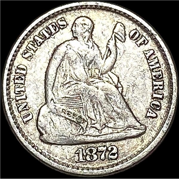 1872 Seated Liberty Half Dime NEARLY UNCIRCULATED