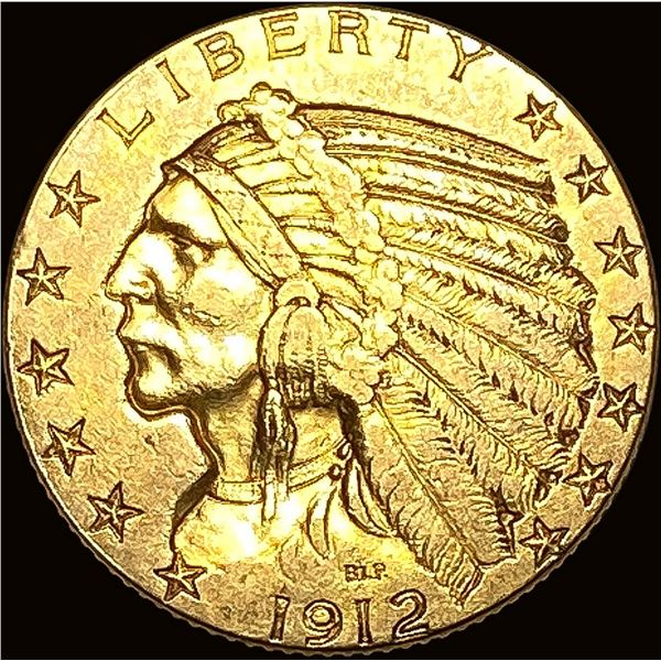1912 Indian Head Half Eagle $5 Gold NEARLY UNCIRCULATED