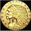 Image 1 : 1912 Indian Head Half Eagle $5 Gold NEARLY UNCIRCULATED