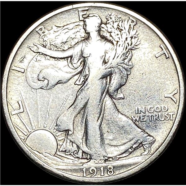 1918-S Walking Liberty Half Dollar LIGHTLY CIRCULATED
