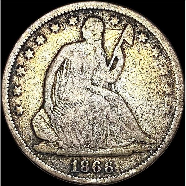 1866 Seated Liberty Half Dollar LIGHTLY CIRCULATED