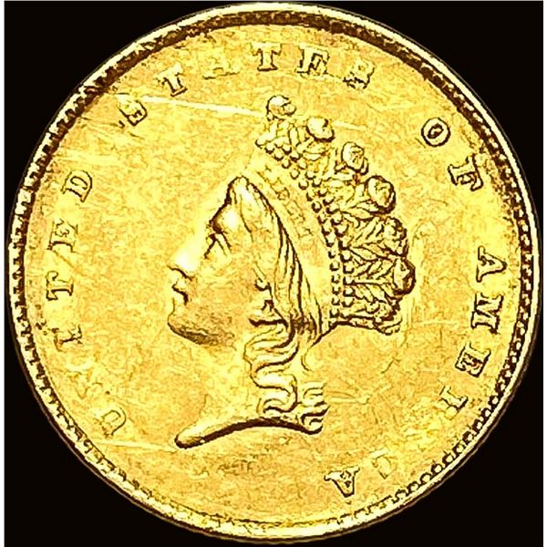 1854 Gold $1 Indian Head Type 2 CLOSELY UNCIRCULATED