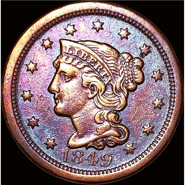 1849 Braided Hair Large Cent NEARLY UNCIRCULATED