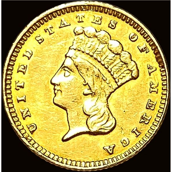 1874 Gold $1 Indian Head Type 3 CLOSELY UNCIRCULATED