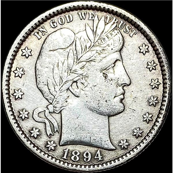 1894 Silver Barber Quarter CLOSELY UNCIRCULATED