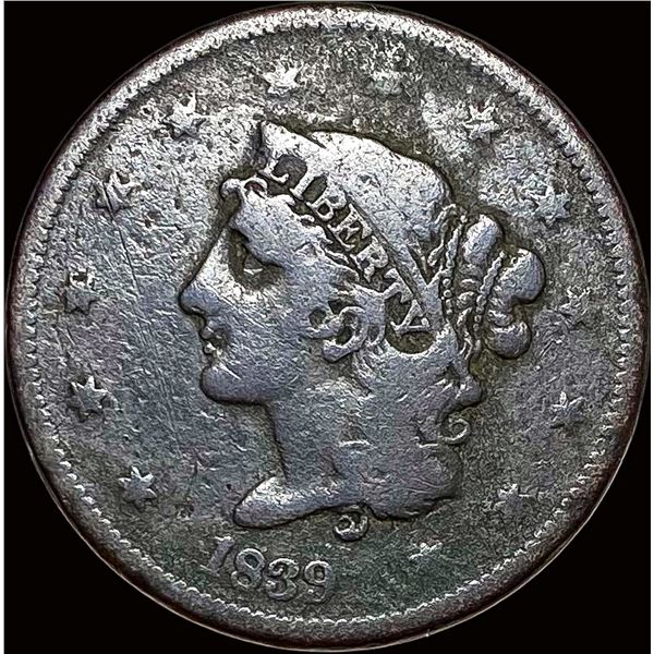 1839 Coronet Head Large Cent NICELY CIRCULATED