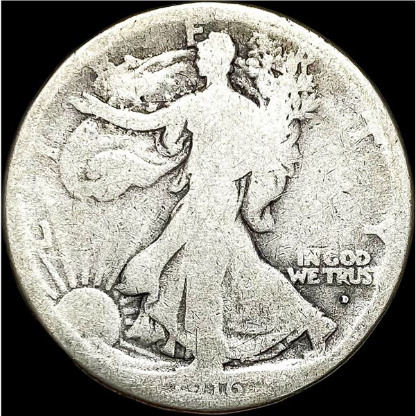 1916-D Walking Liberty Half Dollar NICELY CIRCULATED