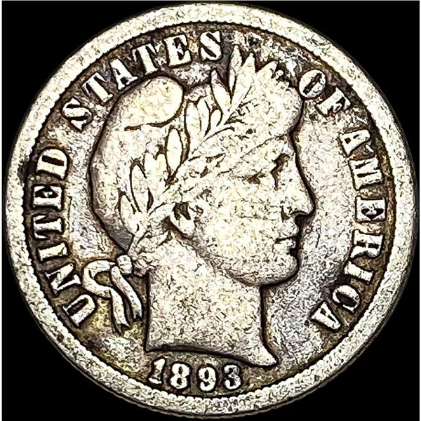 1893-O Silver Barber Dime LIGHTLY CIRCULATED