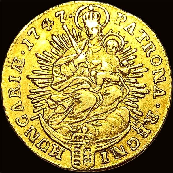1747 Hungary Gold 1/2 Ducat CLOSELY UNCIRCULATED