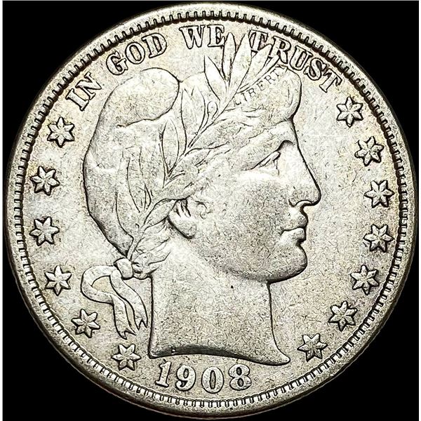 1908 Silver Barber Half Dollar LIGHTLY CIRCULATED