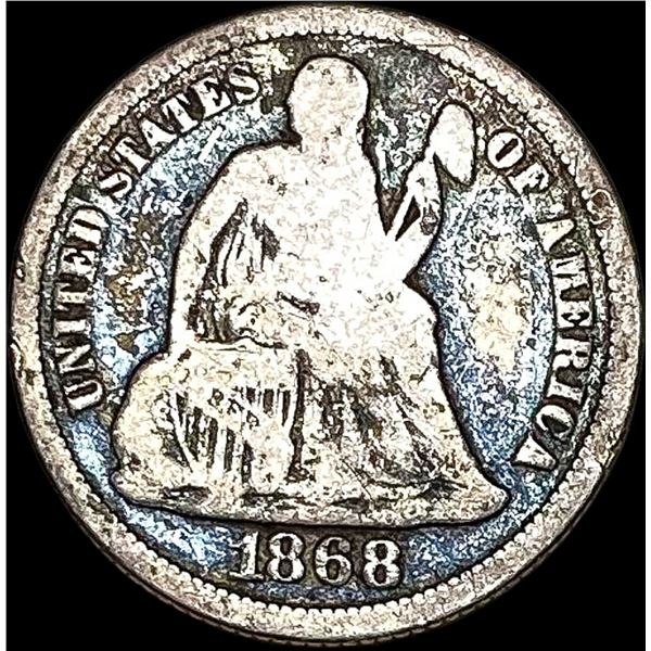 1868 Seated Liberty Dime NICELY CIRCULATED