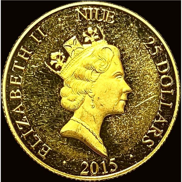 2015 Niue Gold 1/25oz $25 Statue of Liberty CHOICE PROOF