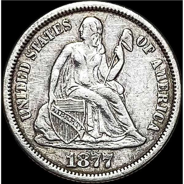 1877-CC Silver Seated Liberty Dime CLOSELY UNCIRCULATED