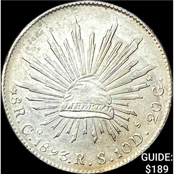 1893Go RS Mexico Silver 8 Reales UNCIRCULATED