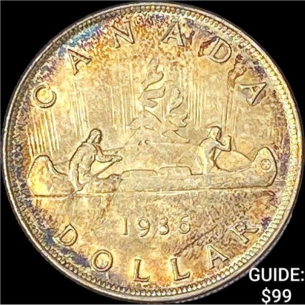 1936 Canada Silver Dollar-George V UNCIRCULATED
