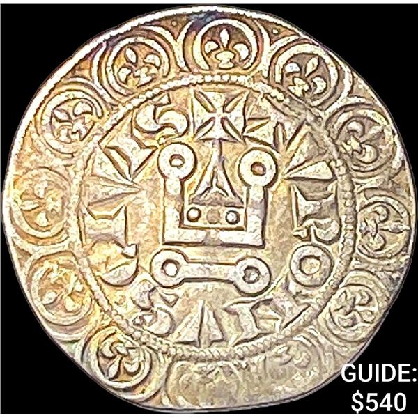1285-1314 France Silver Gros Tournois - Philip IV CLOSELY UNCIRCULATED