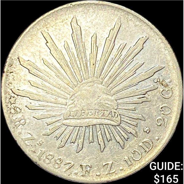 1887Zs FZ Mexico Silver 8 Reales CLOSELY UNCIRCULATED