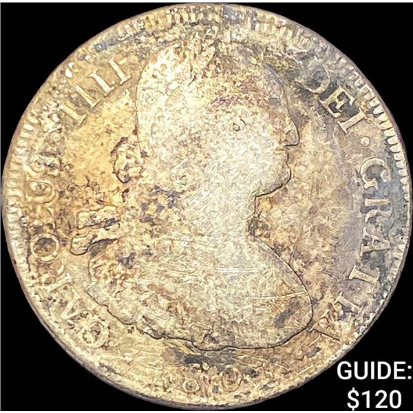 Mexico Silver 8 Reales Shipwreck Effect NEARLY UNCIRCULATED