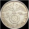 Image 2 : 1936-D Germany Siler 5 Reichsmark CLOSELY UNCIRCULATED