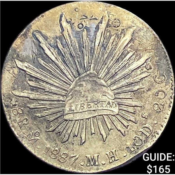 1887 Mo MH Mexico Silver 8 Reales CLOSELY UNCIRCULATED