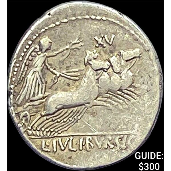 L. Julius Bursio 85 BC, Denarius, 3.86g NEARLY UNCIRCULATED