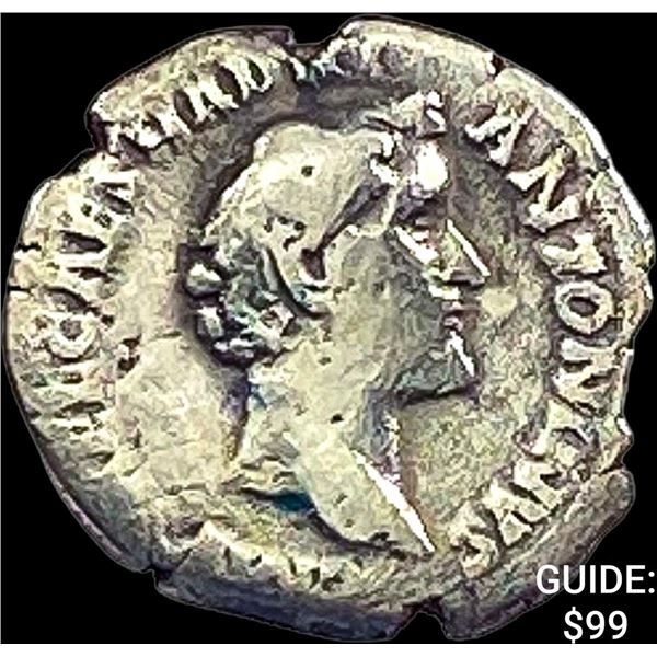 Roman, Antoninus Pius 138-161 AD Silver Denarius ABOUT UNCIRCULATED
