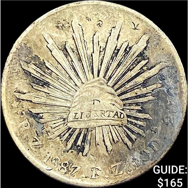 1887 Zs FZ Mexico Silver 8 Reales NEARLY UNCIRCULATED