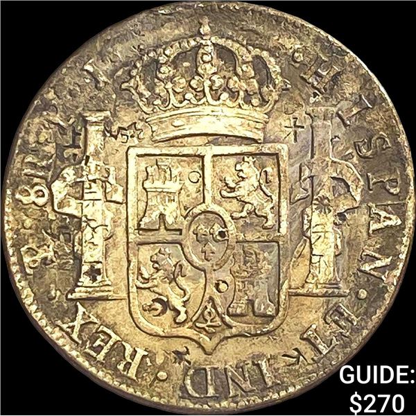 Mexico Silver 8 Reales Shipwreck Effect NEARLY UNCIRCULATED