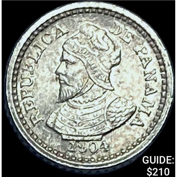 1904 Panama Silver Pill GEM BU