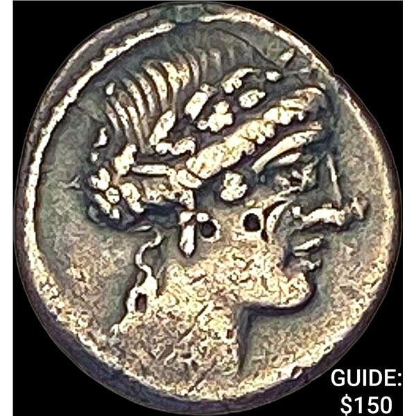 Roman Rep., L. Hostilius Saserna 48 BC Silver NEARLY UNCIRCULATED