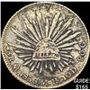 Image 1 : 1886 Mo MH Mexico Silver 8 Reales Cap & Ray NEARLY UNCIRCULATED
