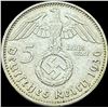 Image 2 : 1936-F Germany Silver 5 Reichsmark CLOSELY UNCIRCULATED