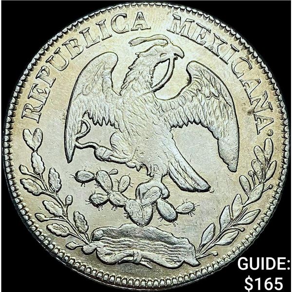 1877Zs JS Mexico Silver 8 Reales Cap and Rays CHOICE AU