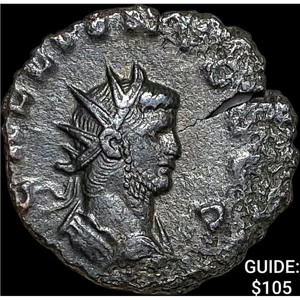 Roman Gallienus, 253-268 AD BI DBL Denarius CHOICE AU