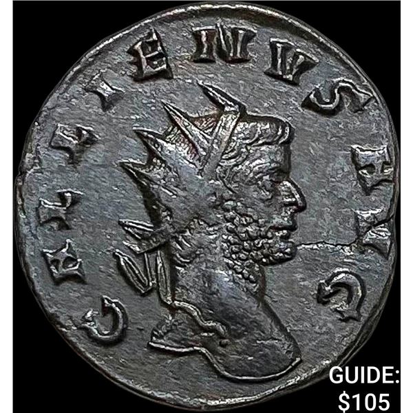Roman Gallienus, 253-268 AD BI DBL Denarius CHOICE AU