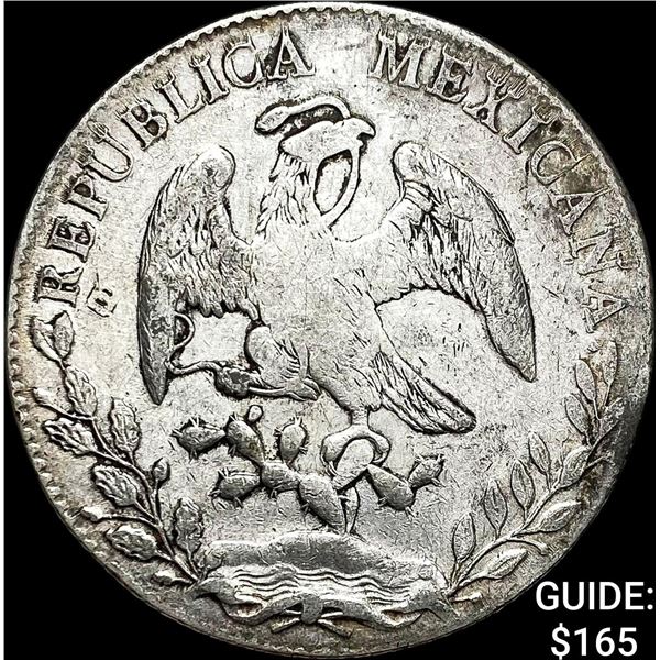 1896Go RS Mexico Silver 8 Reales NEARLY UNCIRCULATED