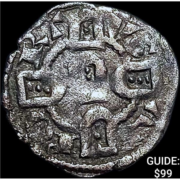 1248-1279 Portugal Alfonso III Silver Denero NEARLY UNCIRCULATED