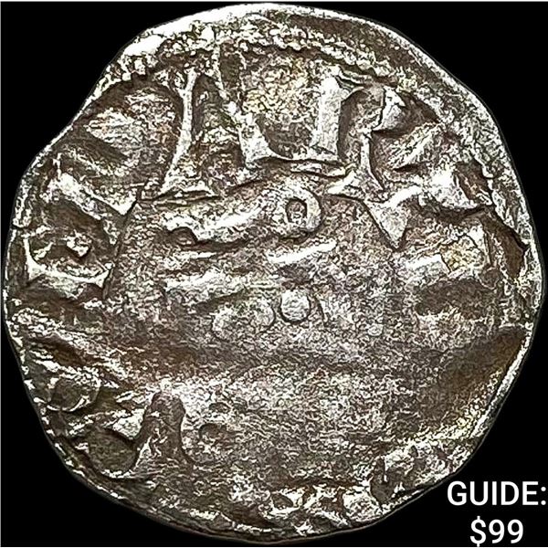 1150-1200 AD France Abbey of St.Martin Silver Denier NEARLY UNCIRCULATED