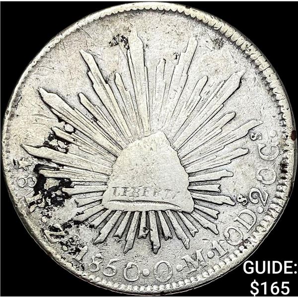 1850Zs DM Mexico Silver 8 Reales Cap and Rays LIGHTLY CIRCULATED