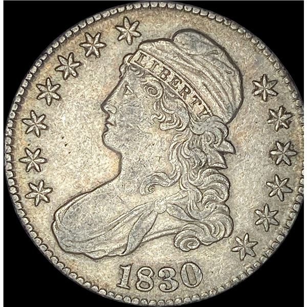 1830 Capped Bust Half Dollar NEARLY UNCIRCULATED