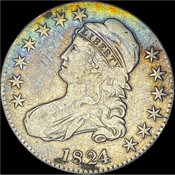 1824 Capped Bust Half Dollar LIGHTLY CIRCULATED