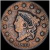 Image 1 : 1833 Coronet Head Large Cent NICELY CIRCULATED