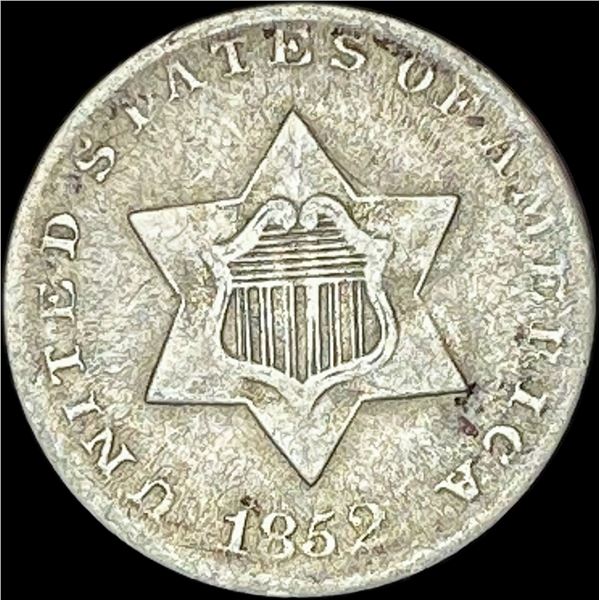 1852 Silver Three-Cent Piece LIGHTLY CIRCULATED