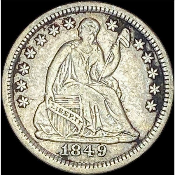 1849 Seated Liberty Half Dime NEARLY UNCIRCULATED