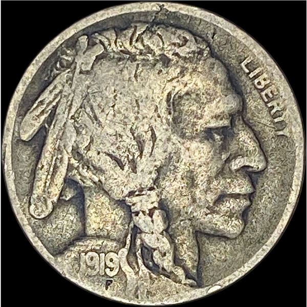 1919-S Nickel Buffalo Five Cents NICELY CIRCULATED