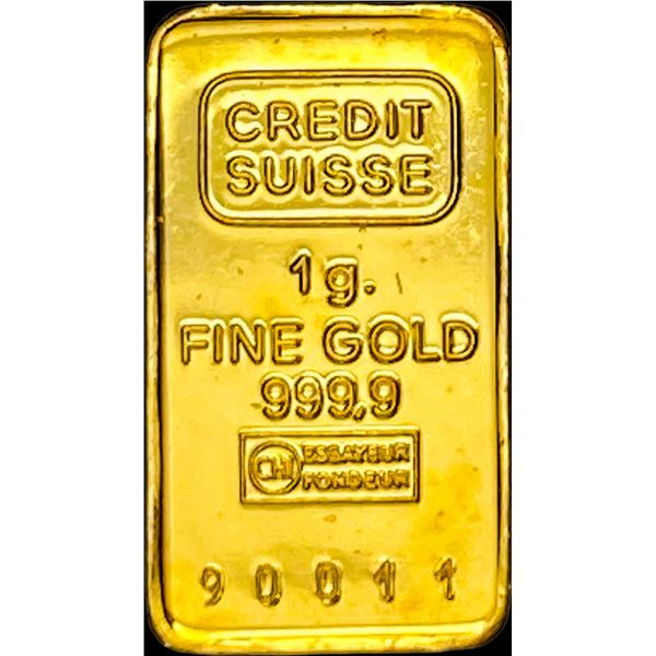 Credit Suisse 1g Gold Bar 999.9 HIGH GRADE