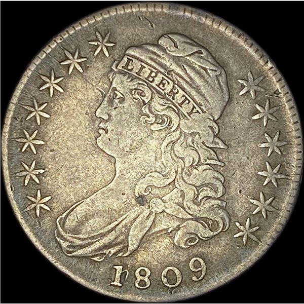 1809 Capped Bust Half Dollar LIGHTLY CIRCULATED
