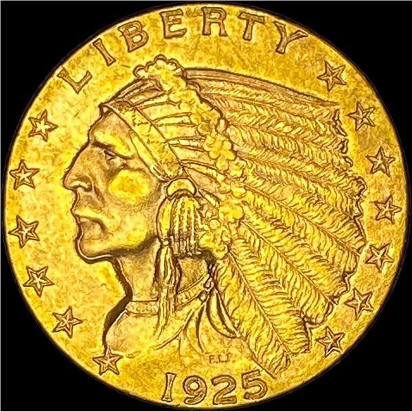1925-D Gold $2.5 Indian Head Quarter Eagle CLOSELY UNCIRCULATED